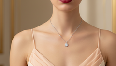 Diamond Double Halo Square Pendant