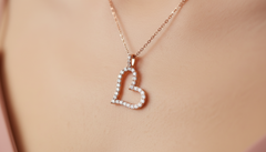 Diamond Open Heart Silhouette Pendant