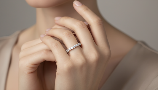 Nine Stone Rounds Diamond Anniversary Ring