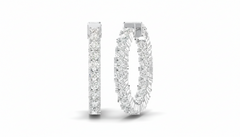 Round Diamond Inside-Out Hoop Earrings