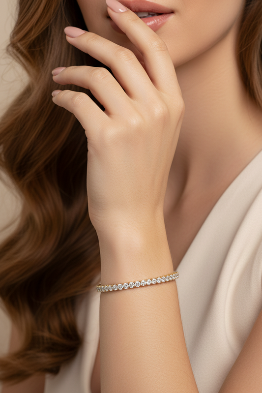 Classic Round Cut Diamond Tennis Bracelet