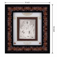 Ambe Maa Frame - 999 Pure silver , 9 x 10 Inch