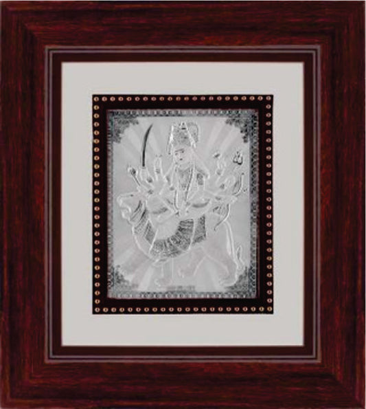 Ambe Maa Frame - 999 Pure silver , 9 x 10 Inch