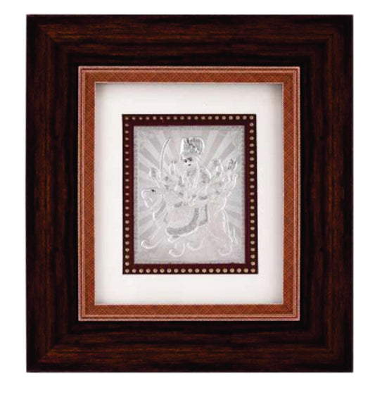 Ambe Maa Frame - 999 Pure silver , 7 x 8 Inch