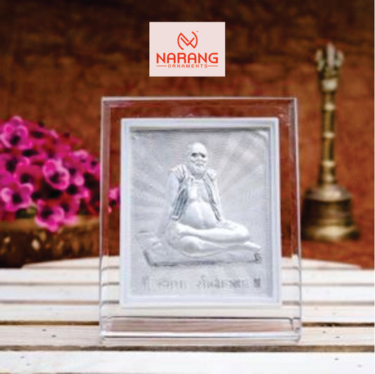Bapa Sitaram Frame - 999 Pure silver , 3.5 x 4.5 Inch