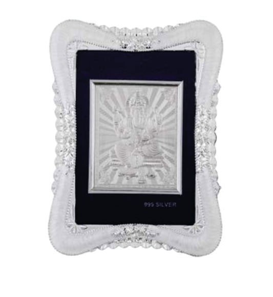 Ganeshji Frame - 999 Pure silver , 5 x 7 Inch