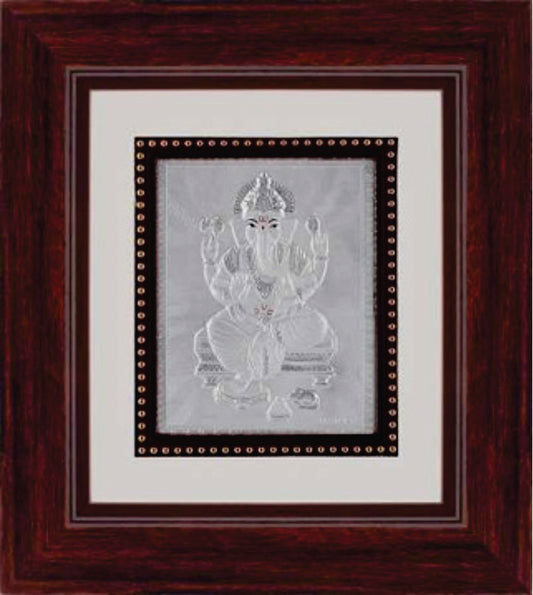 Ganeshji Frame- 999 Pure silver , 9 x 10 Inch