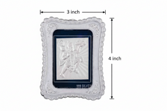 Bajrang Bali Frame - 999 Pure silver , 3 x 4 Inch