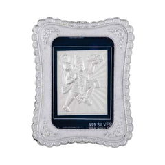 Bajrang Bali Frame - 999 Pure silver , 3 x 4 Inch