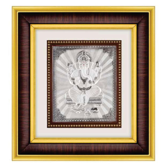 Ganeshji Frame - 999 Pure silver , 10 x 11 Inch