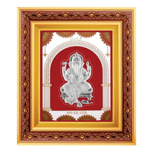 Ganeshji Frame - 999 Pure silver , 9 x 10 Inch