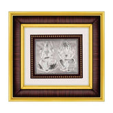 Laxmiji-Ganeshji Frame - 999 Pure silver , 8.5 x 9.5 Inch
