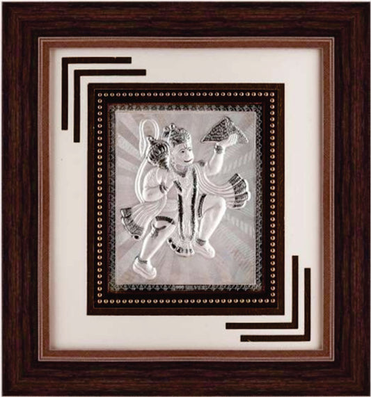 Hanumanji Frame - 999 Pure silver , 12 x 13 Inch