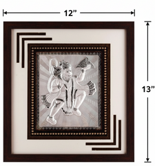Hanumanji Frame - 999 Pure silver , 12 x 13 Inch