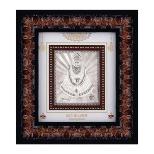 Khatu Shyam Frame - 999 Pure silver , 9 x 10 Inch