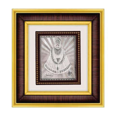 Khatu Shyam Frame - 999 Pure silver , 8.5 x 9.5 Inch