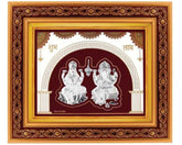 Laxmiji-Ganeshji Frame - 999 Pure silver , 9 x 10 Inch