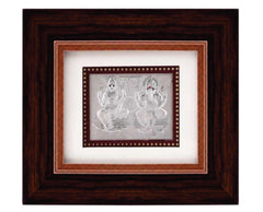Laxmi Ganeshji Frame - 999 Pure silver , 7 x 8 Inch