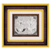 Laxmiji-Ganeshji Frame - 999 Pure silver , 10 x 11 Inch