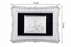 Ganeshji-Laxmiji Frame - 999 Pure silver , 5 x 7 Inch