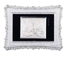 Ganeshji-Laxmiji Frame - 999 Pure silver , 5 x 7 Inch