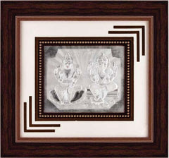 Laxmiji-Ganeshji Frame - 999 Pure silver , 12 x 13 Inch