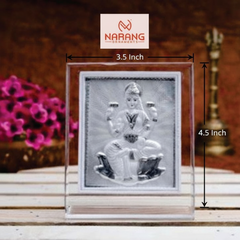 Laxmi Ma Frame - 999 Pure silver , 3.5 x 4.5 Inch