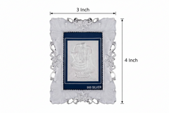 Radha Krishna Frame - 999 Pure silver , 3 x 4 Inch