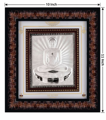Mahavir Swani Frame - 999 Pure silver , 10 x 11 Inch
