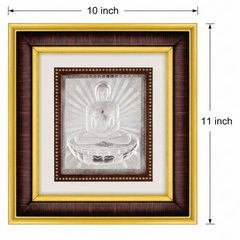 Mahavir Swami Frame - 999 Pure silver , 10 x 11 Inch