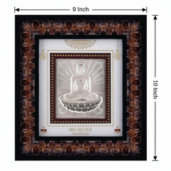 Mahavir Swami Frame - 999 Pure silver , 9 x 10 Inch