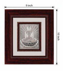 Mahavir Swami Frame - 999 Pure silver , 9 x 10 Inch