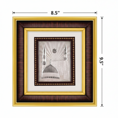 Makka Madina Frame - 999 Pure silver , 8.5 x 9.5 Inch