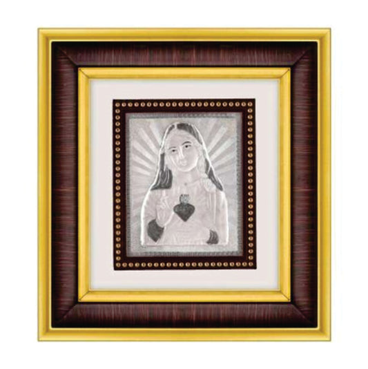 Mother Mary Frame - 999 Pure silver , 8.5 x 9.5 Inch