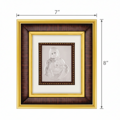 Mother Mary Frame - 999 Pure silver , 7 x 8 Inch