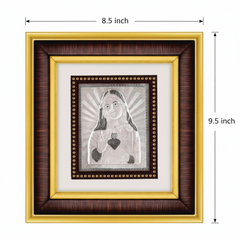 Mother Mary Frame - 999 Pure silver , 8.5 x 9.5 Inch