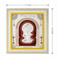 Murugan Frame - 999 Pure silver , 11 x 12 Inch