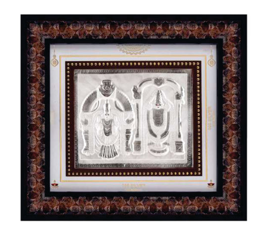 Padmavati Balaji Frame - 999 Pure silver , 10 x 11 Inch