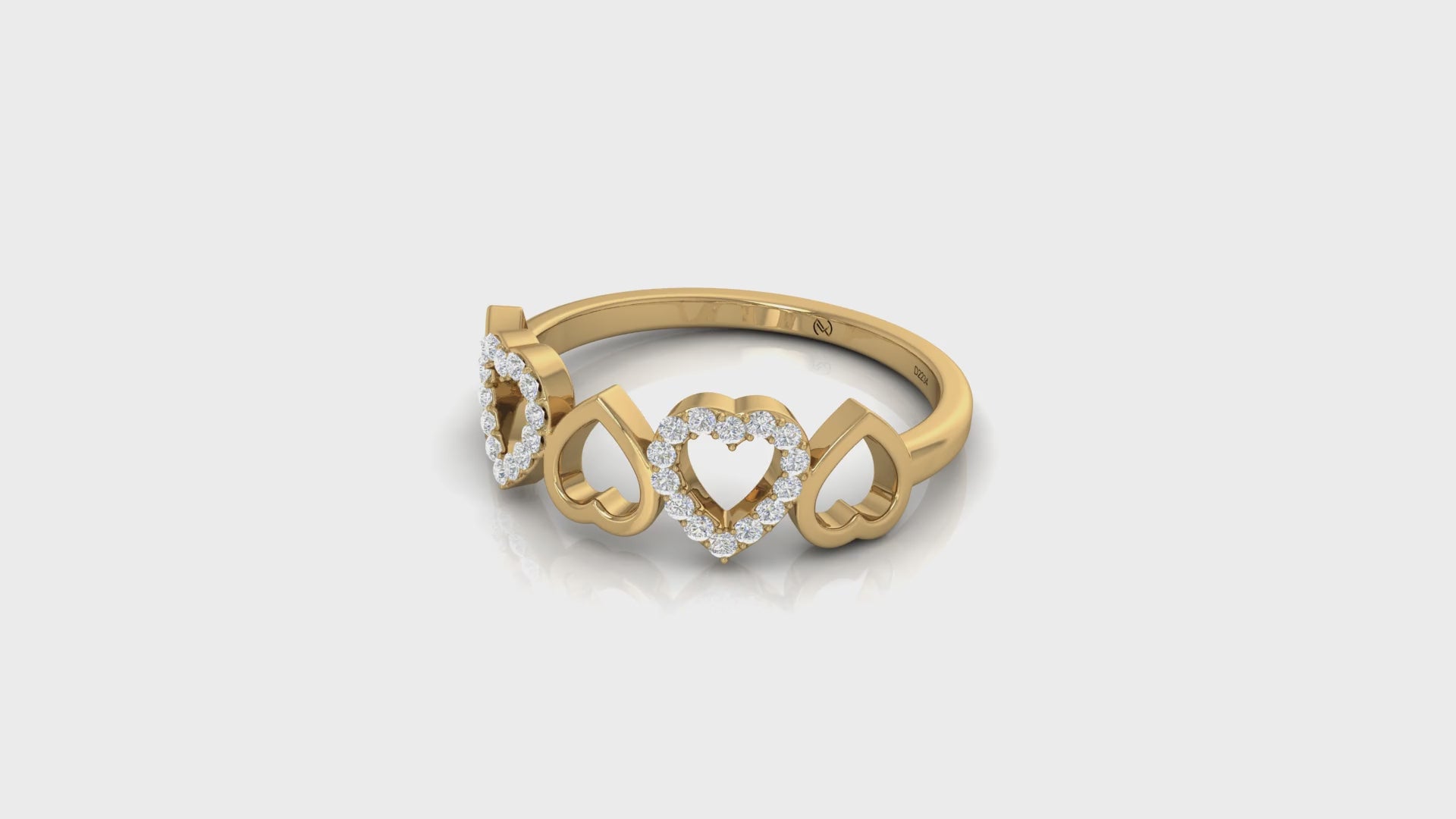 Sweetheart Diamond Accent Five-Heart Gold Band