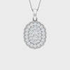 Diamond Cluster Oval Double Halo Pendant