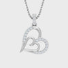 Pave Diamond Layered Heart Pendant