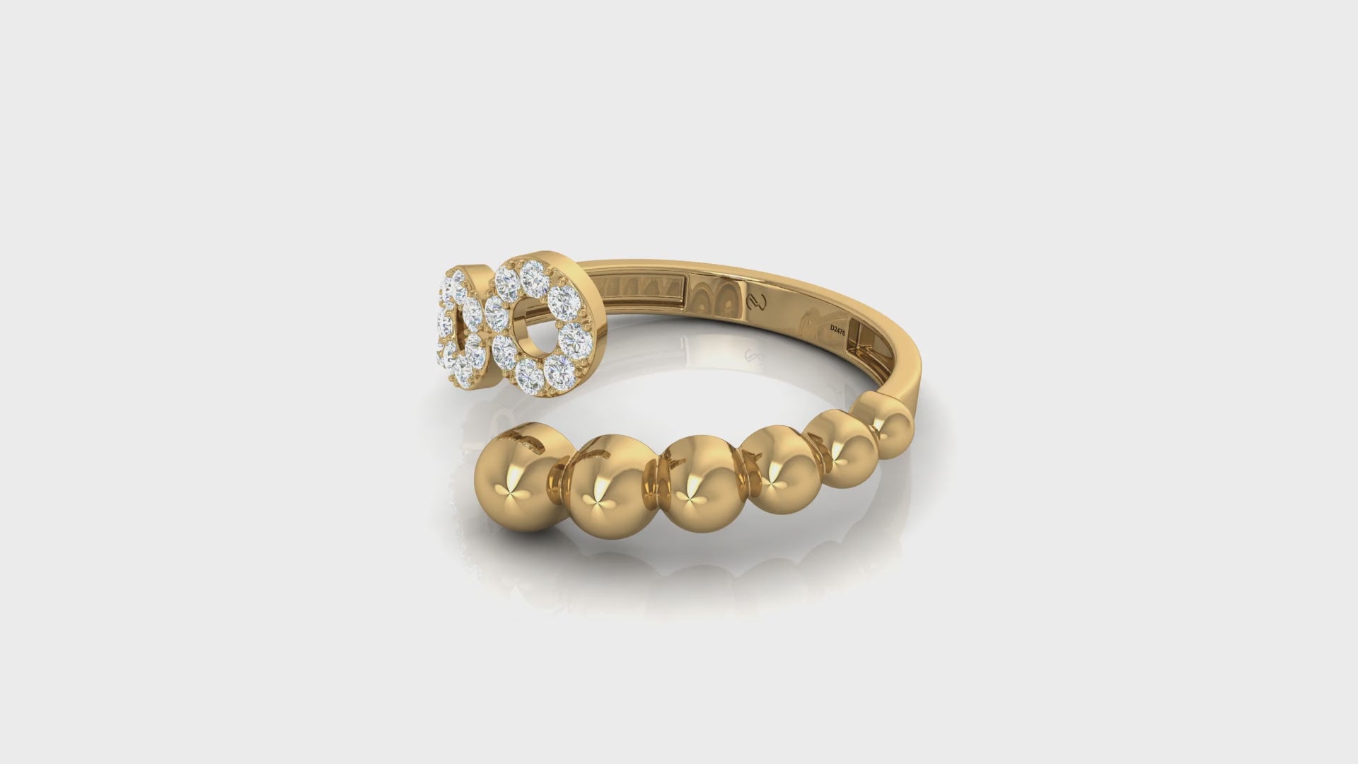 The Modern Openwork Pave and Bead Coil Ring