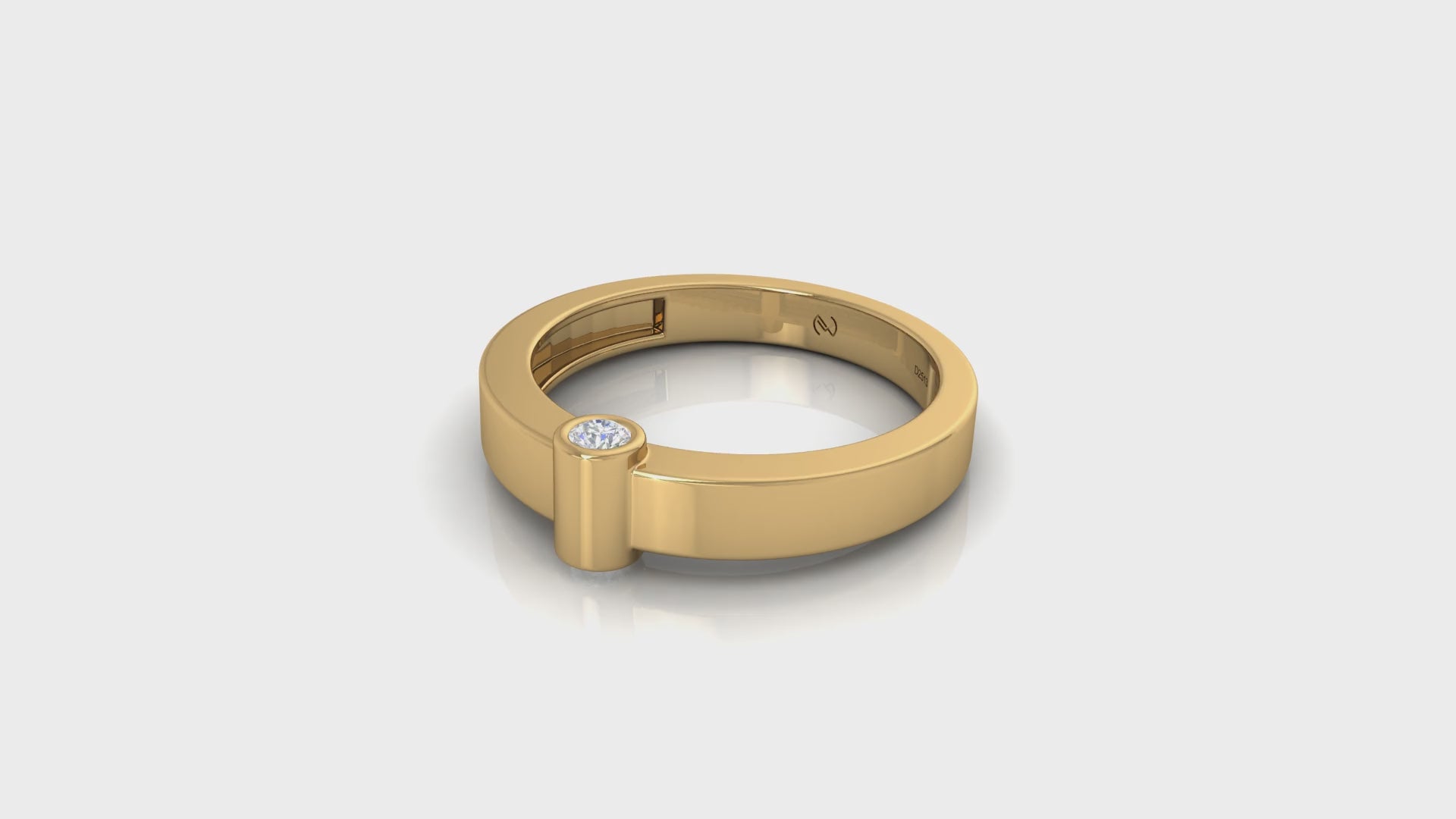 The Minimalist Cylindrical Solitaire Gold Ring