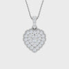 Diamond Cluster Double Halo Heart Pendant