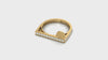 Modern Diamond Bar and Beaded Sphere Gold Ring