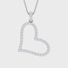 Pave Diamond Open Heart Silhouette Pendant