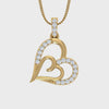 Pave Diamond Layered Heart Pendant
