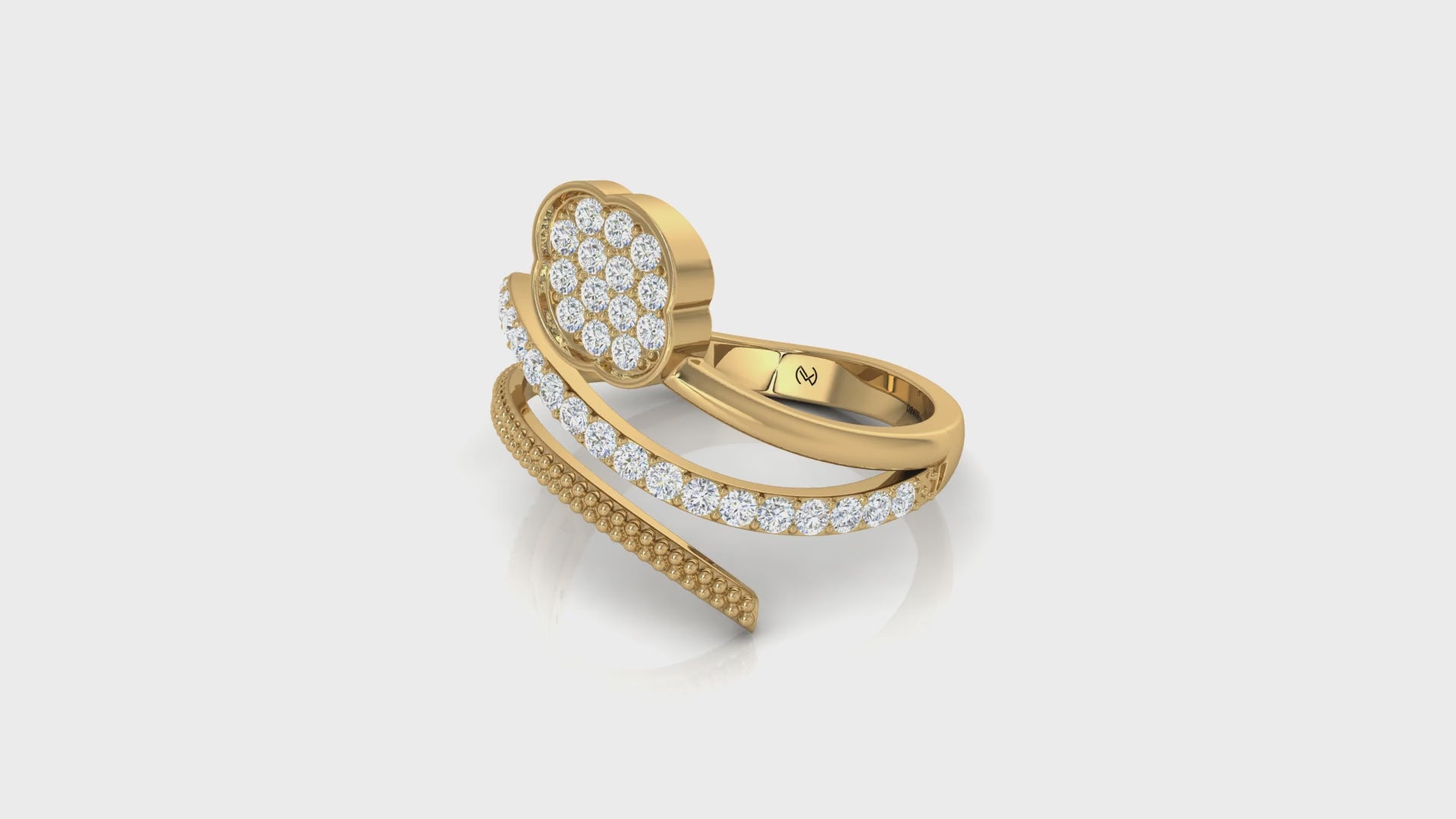 The Pave Diamond Floral Cluster Wrap Ring