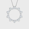 Floating Diamond Open Circle Pendant