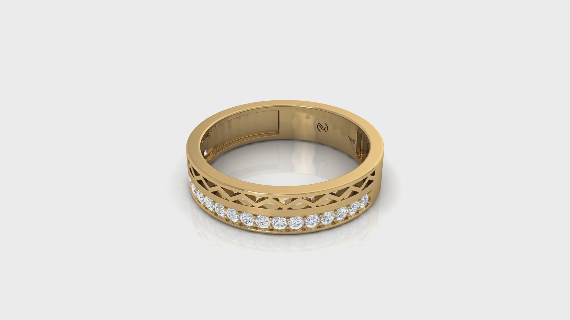 The Geometric Pave Diamond Openwork Ring
